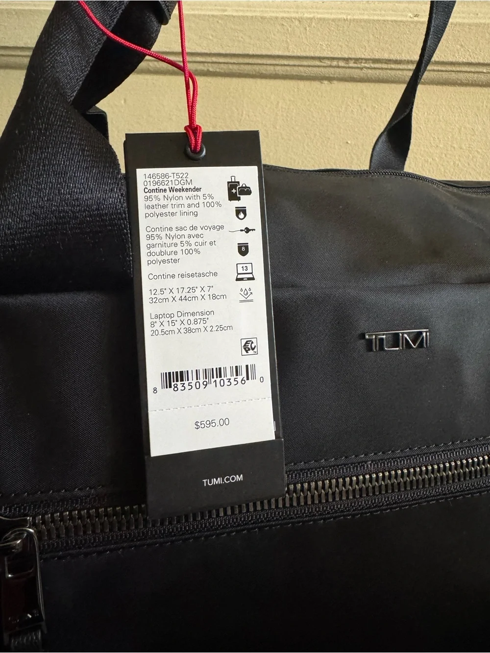 Tumi Contine Weekender Duffel Bag — Black